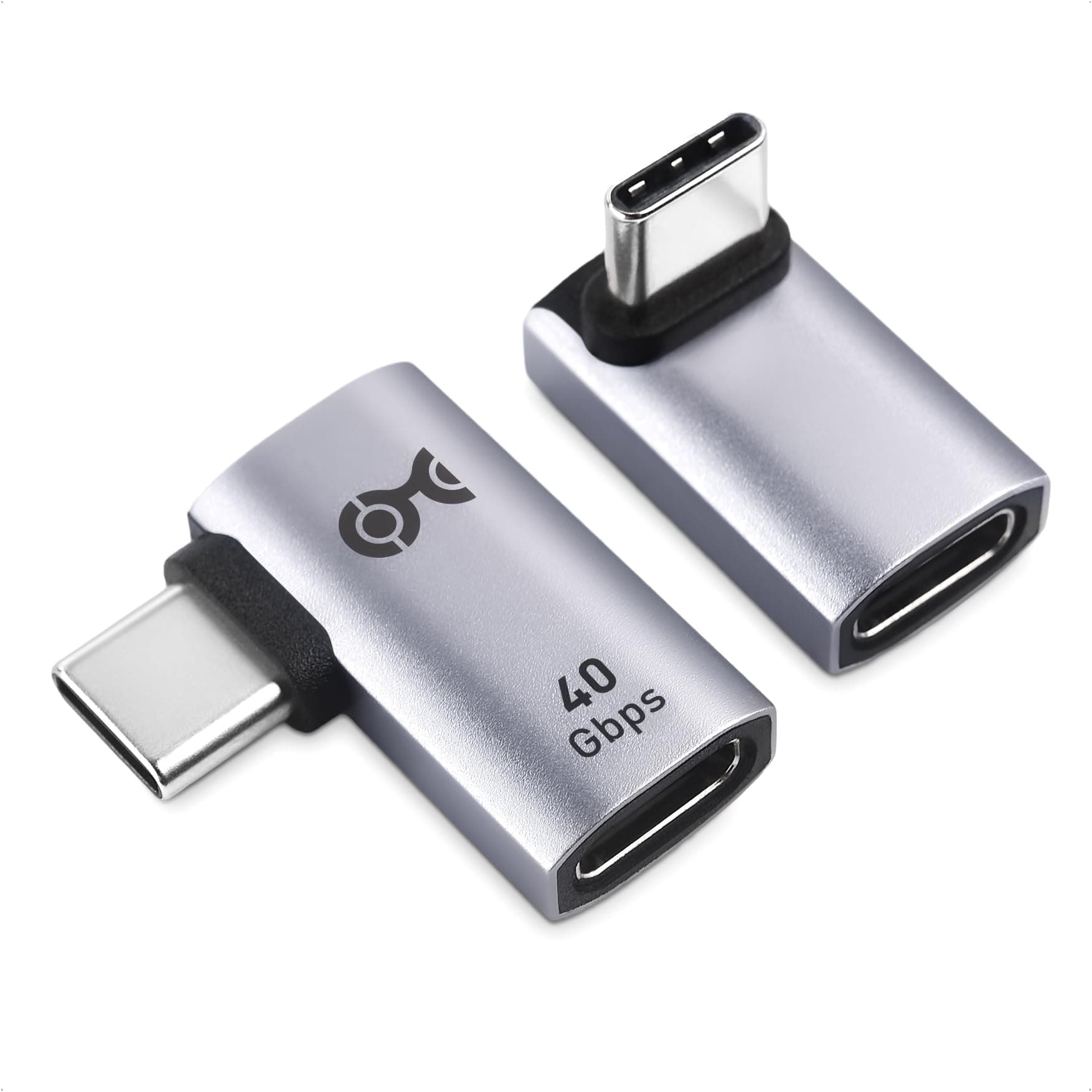 Combo-Pack 40Gbps Right Angle USB-C Adapter Kit, Up to [4K@240Hz Video, 240W Charging, 40Gbps Data Transfer] 90 Degree USB C Adapter, Compatible with Thunderbolt 4, iPhone 16, Steam Deck