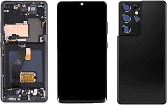 Original 6.8" for Samsung S21 Ultra Display Touch Screen Digitizer S21ultra 5G G998U G998B G998B/DS G998W G998Ul LCD Screen Replacement (with Black Frame+Back Cover)