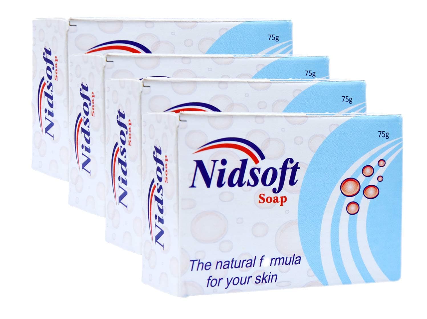 NIDSOFT Soap, White, 75 g (Pack of 4)