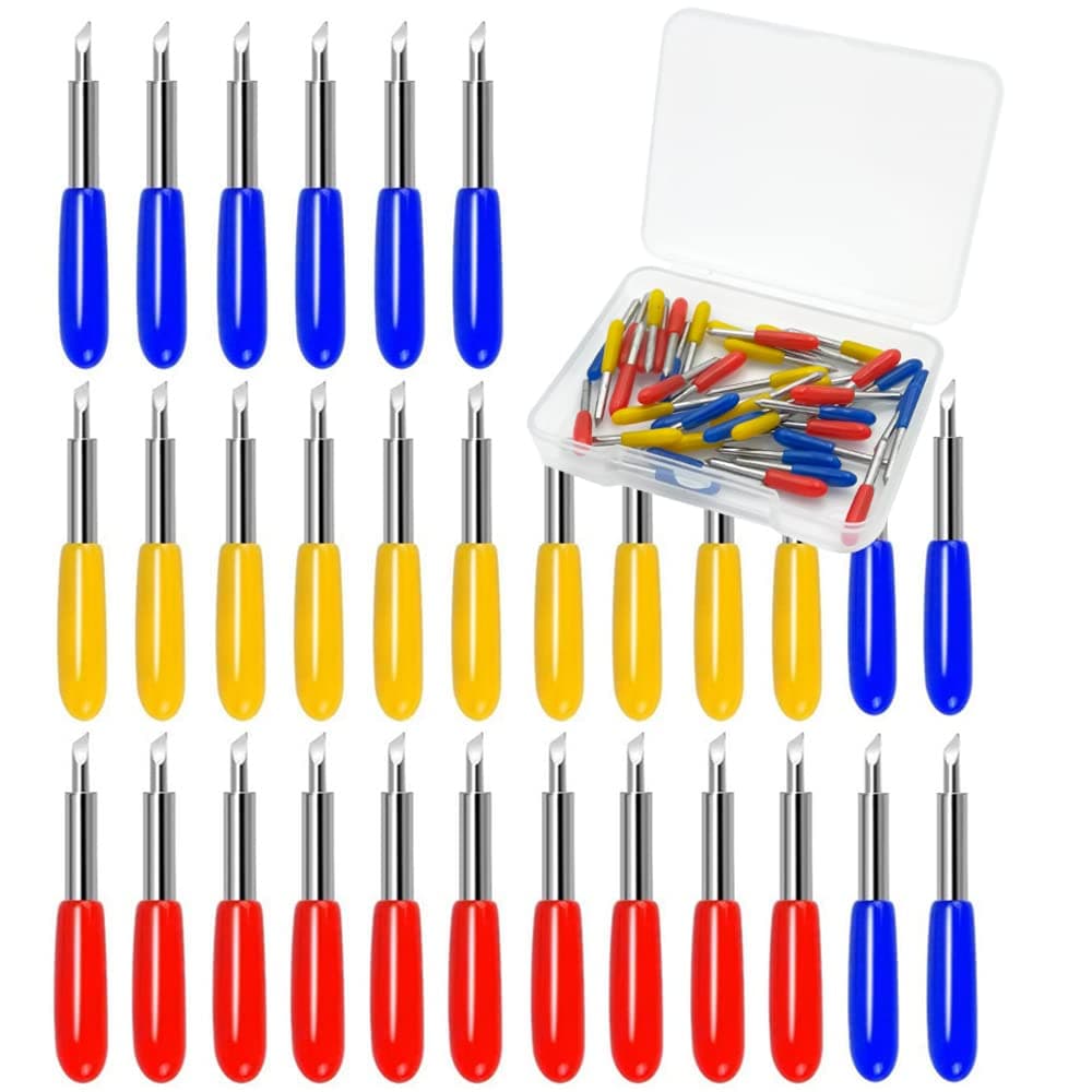 Replacement Blades for Cricut Explore Air, Maker, Expression Vinyl Cutting Machines (30pcs, Multi-Colored)