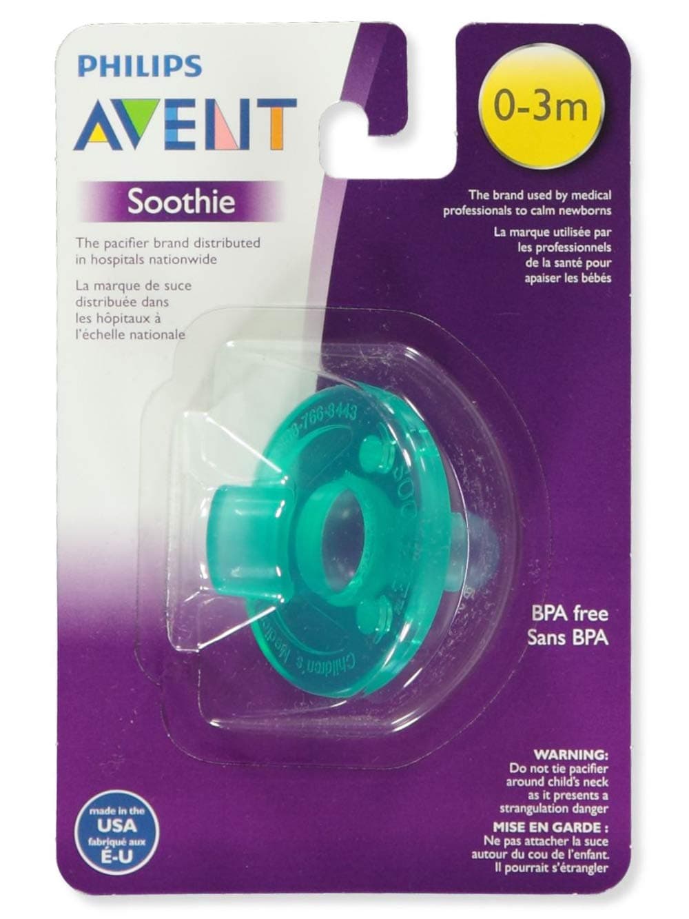 Philips Avent Green Soothie Pacifier 0-3 Months