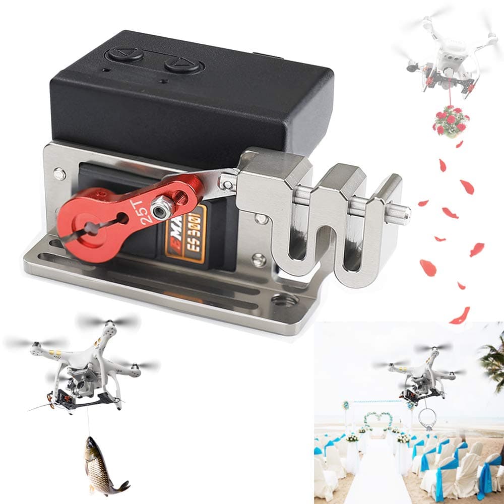 RCGEEK Compatible DJI Phantom 4 Drone Clip Drop Kit Payload Delivery Drop Transport Device Drone Release Fishing Bait Carrying Wedding Proposal Device Double Release Thrower Pin Phantom 4 Pro/Adv/Pro+