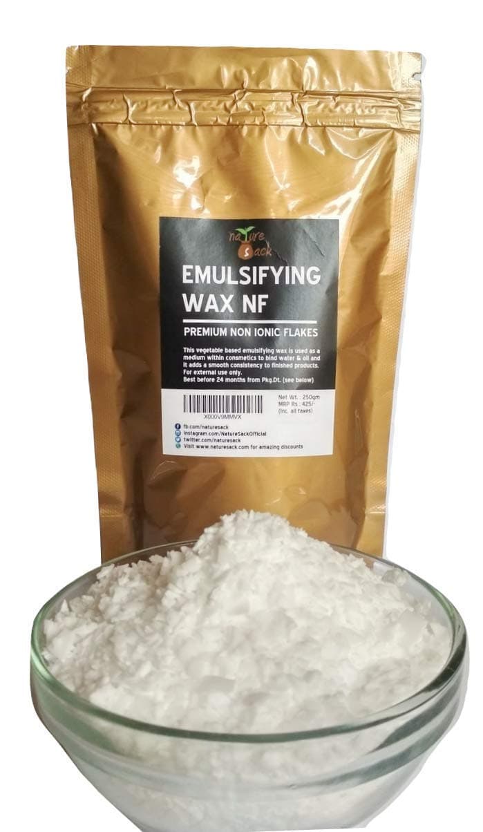 NatureSack Non‑Ionic Emulsifying Wax NF – 250 g, Cosmetic Grade for DIY Skincare, Homemade Lotions & Creams, Resealable Bag
