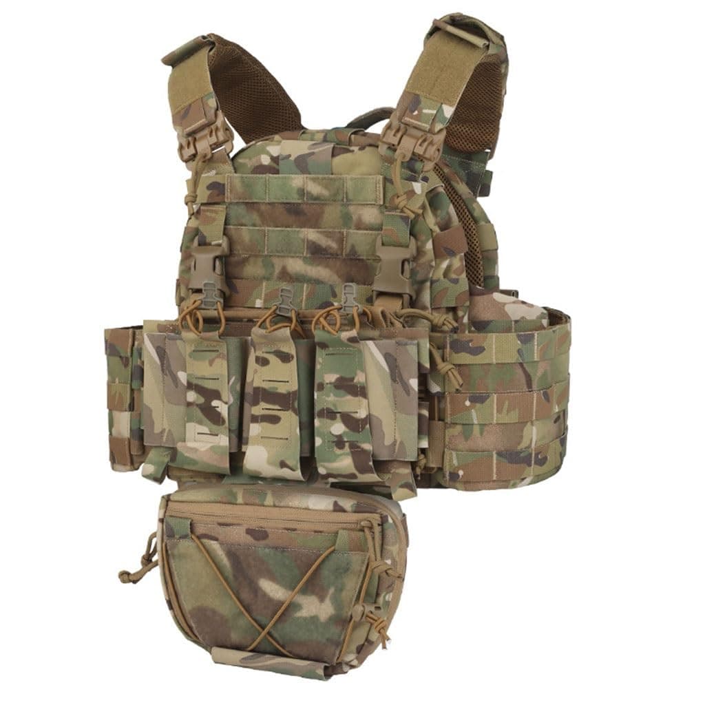 TS TAC-SKY Equipment V5 PC Tactical Vest Quick Multifunction MOLLE Back Zipper System With Rifle Triple Magazine Pouch Cable Clip