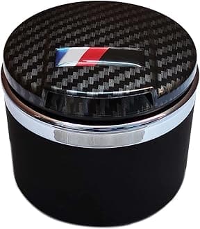 Car Ashtray for BMW 1/3/5/7 Series and X1/X3/X5/X6 with LED Light and Lid (Carbon Fibre)