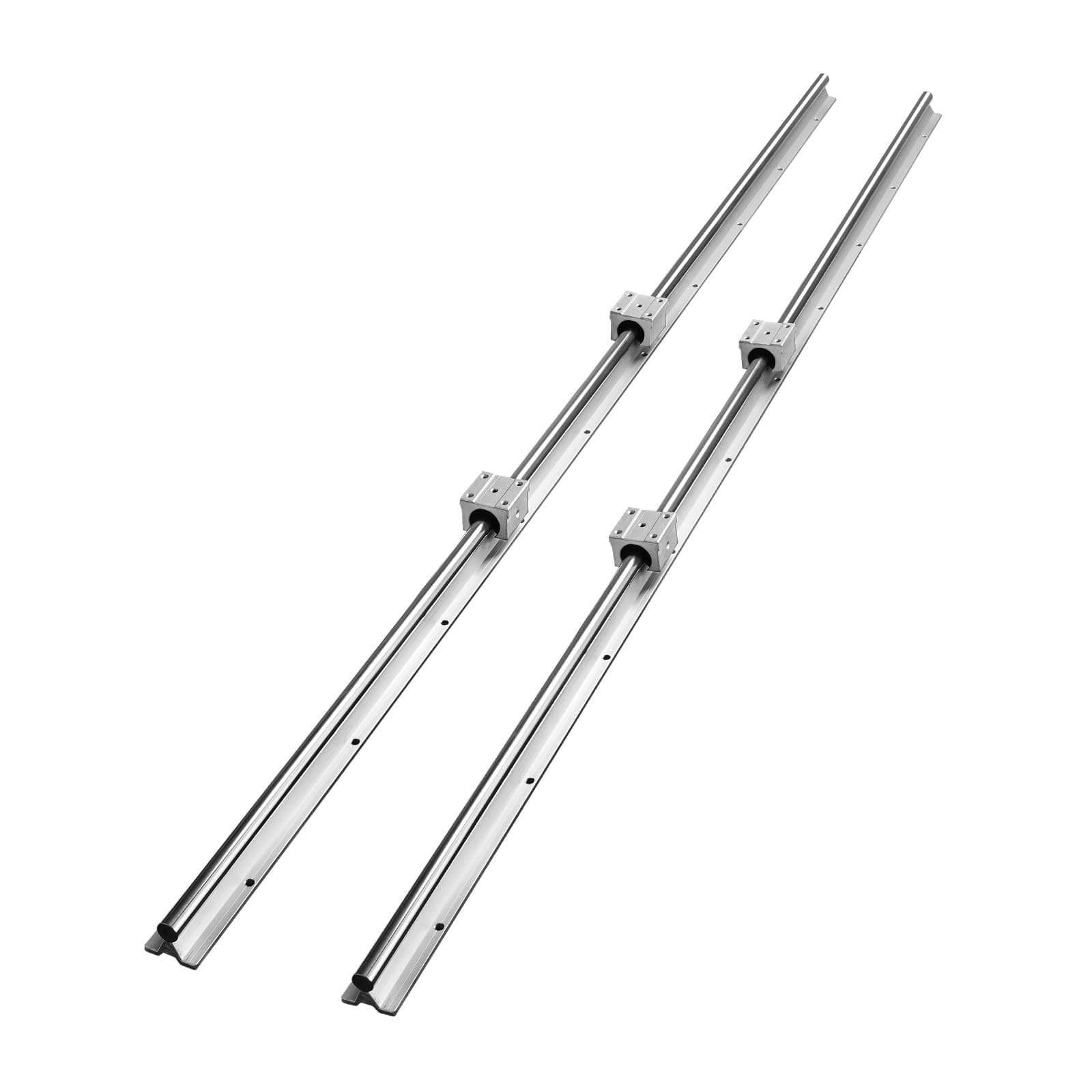 Linear Rail, 2PCS SBR20-1500mm, Linear Slide Rail, 4 PCS SBR20UU Bearing Block CNC Kit Linear Rails and Bearings Kit CNC Rails Linear Rail Set, for Automated Machines and Equipment