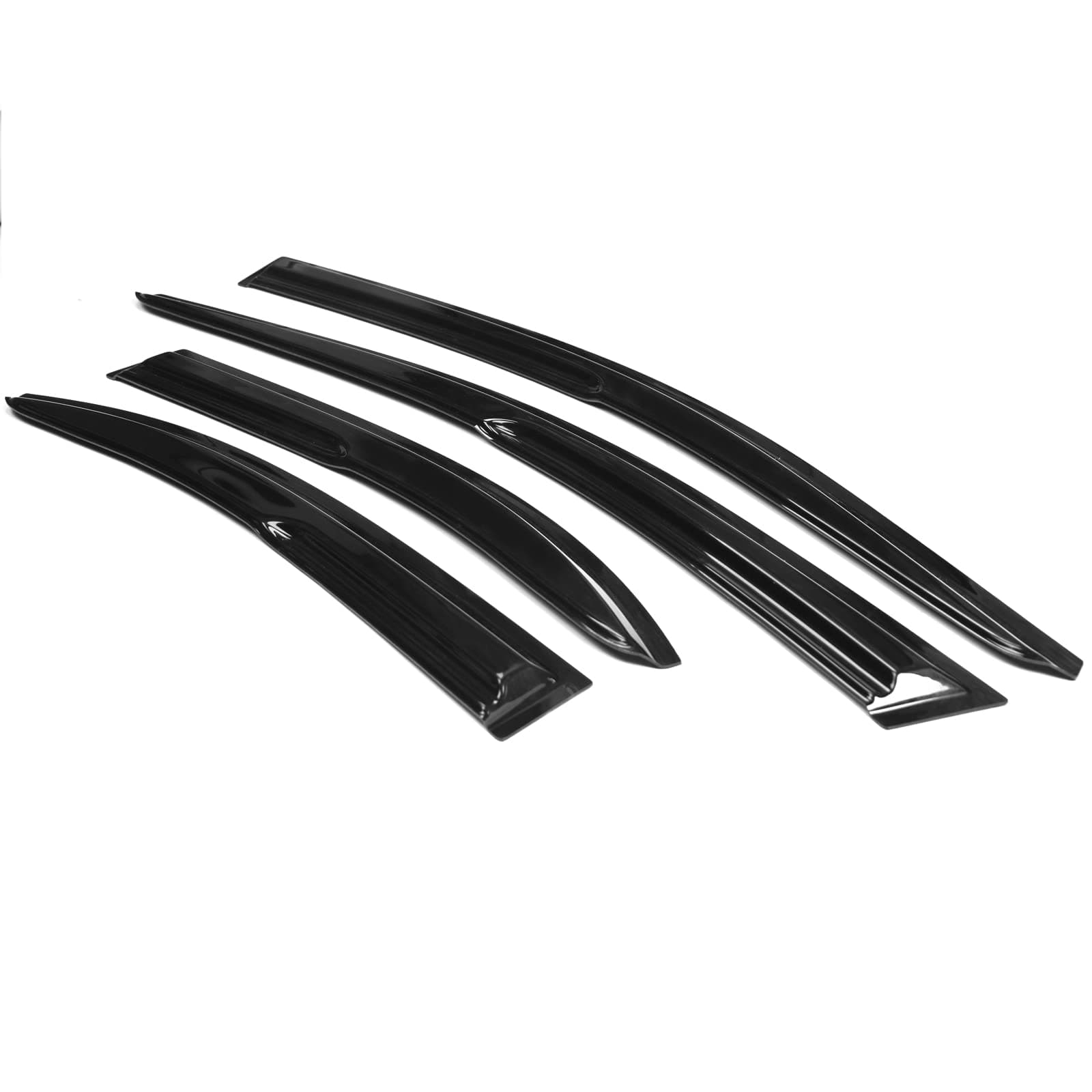 Window Visors Compatible with 2008-2017 Mitsubishi Lancer & Evo, Acrylic Smoked Aero JDM Deflectors Stick On by IKON MOTORSPORTS