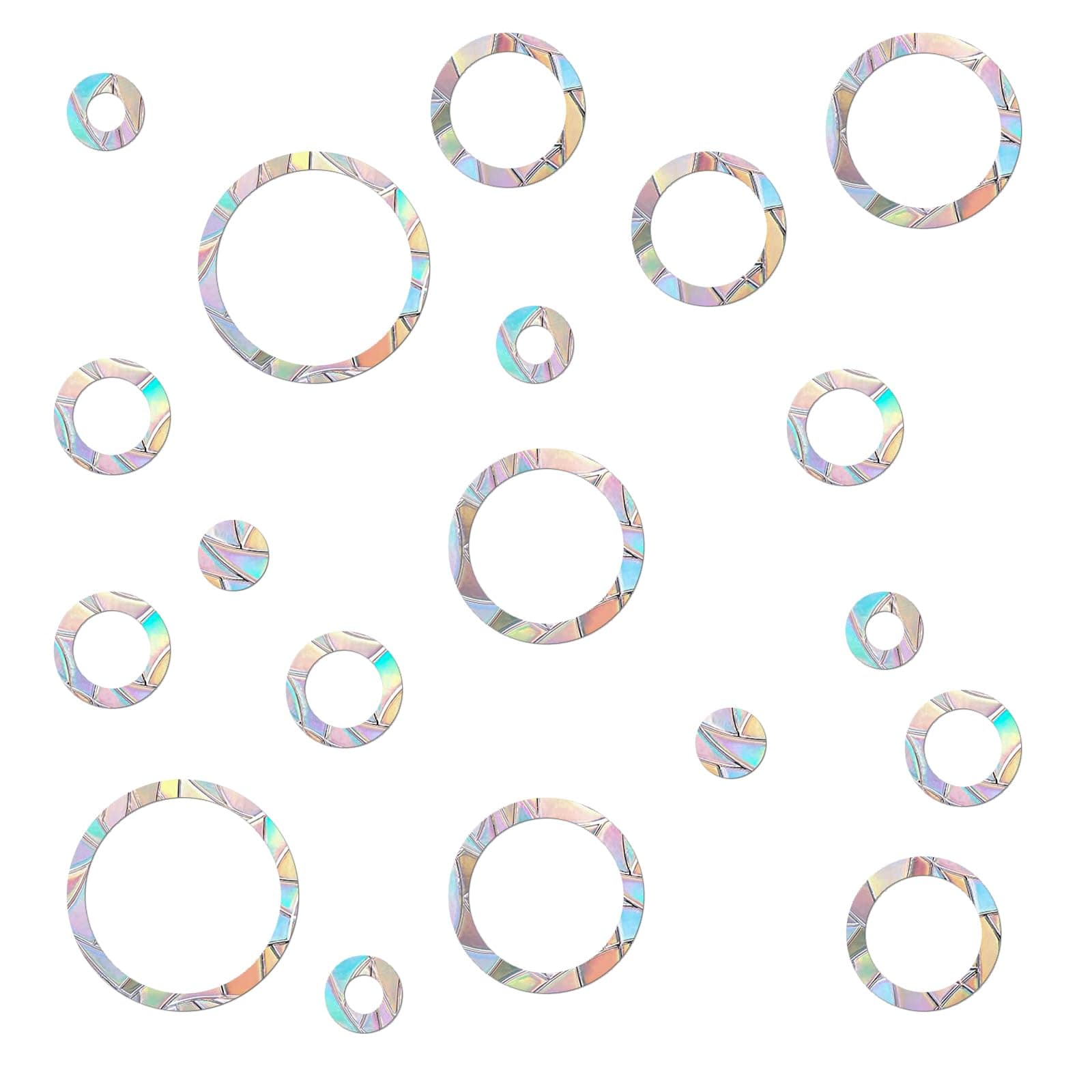 90 Pieces Static Window Clings Anti Collision Window Decals for Bird Strikes, Glass Door Window Stickers, Stop Birds Flying into Windows, Ring Style