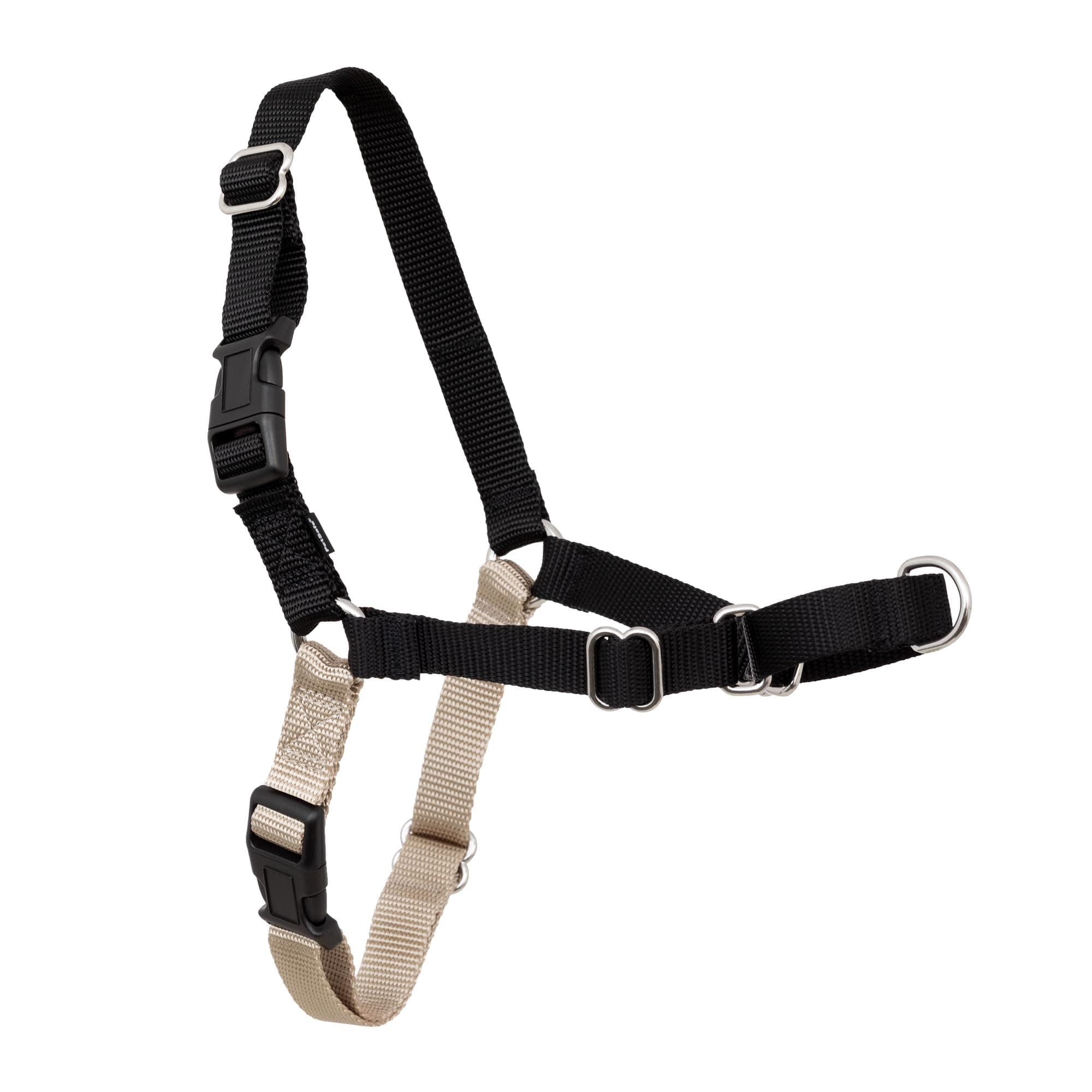 PetSafe Easy Walk Harness for Dogs - Pull-Free Walks - Patented Martingale Loop Design - Front Chest Leash Attachment - Adjustable Comfort Straps - Breathable Harness Design - Large, Black/Silver