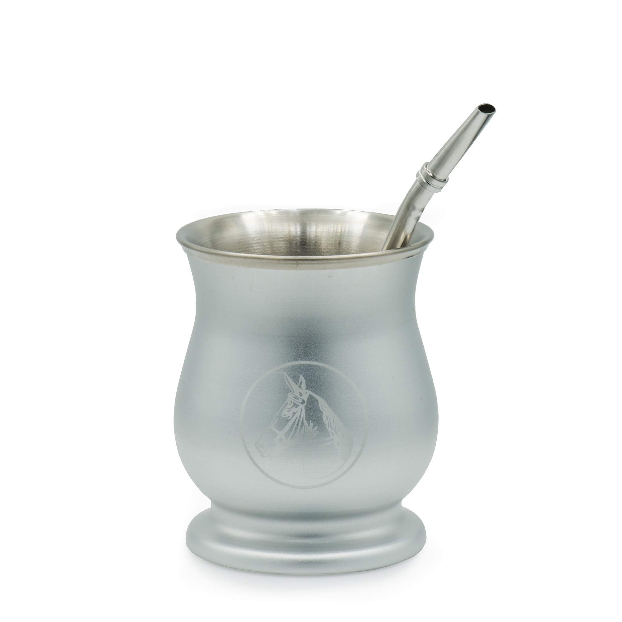 Double Wall Stainless Steel Mate Gourd Cup (Silver)