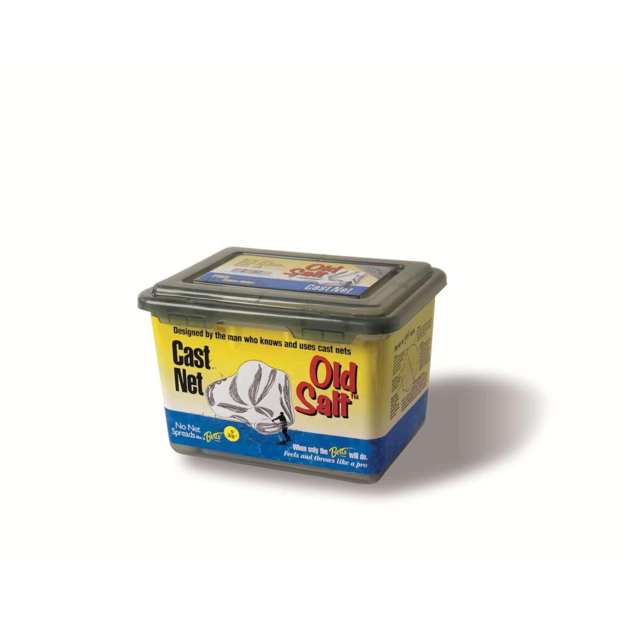 Betts 10PM Old Salt Mono Cast Net, 10', 3/8" Mesh, 1 lb Per Foot Yellow