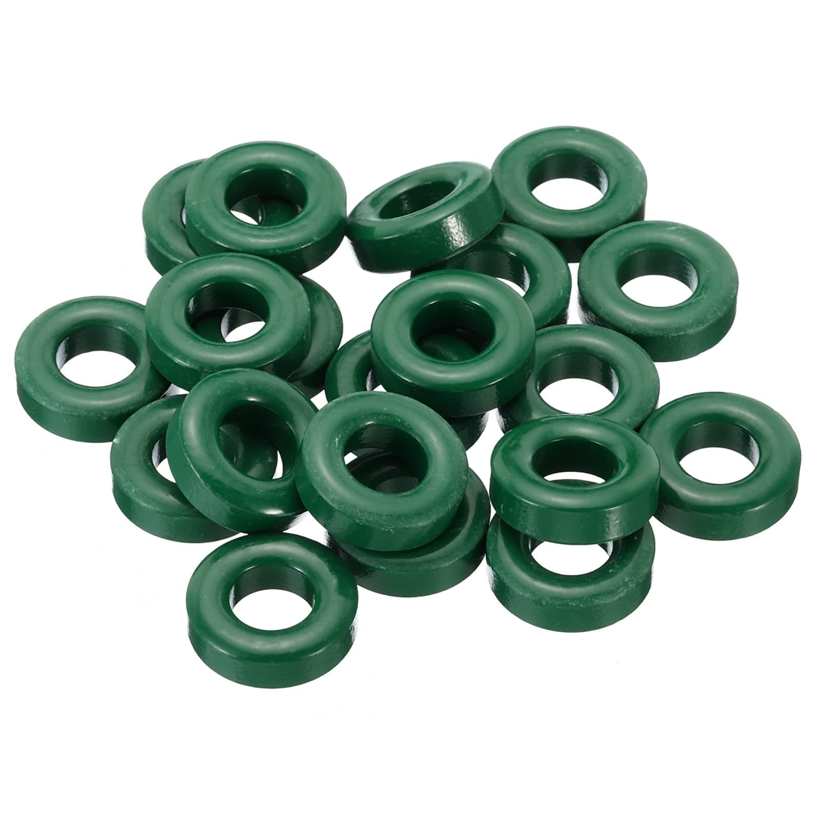 PATIKIL Ferrite Toroid Core, 20 Pcs Toroid Core 0.8" ODx0.4" IDx0.3" H Ferrite Rings Transformer Ferrite Toroid Cores for EMI/RFI Filters, Green
