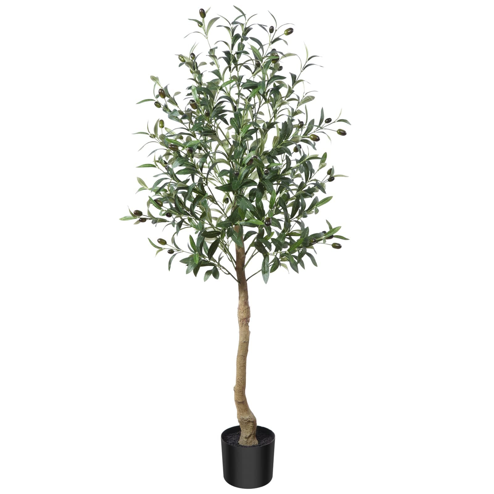 CROSOFMI Artificial Olive Tree Plant 4 Feet Fake Topiary Silk Tree, Perfect Faux Plants in Pot for Indoor Outdoor House Home Office Garden Modern Decoration Housewarming,1Pack