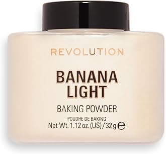 Revolution, Loose Baking Powder, Makeup Setting Powder, Long-Lasting Coverage, Mattifies & Reduces Shine, Banana Light, 1.12 oz