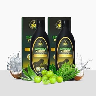 Bhumika Vedics Herbal Hair Oil For Men & Women | Promotes Hair Growth & Reduces Hair Fall | With Indigofera,Aloe vera,Neem, Amla, Bhringraj and Coconut Oil 400 ml
