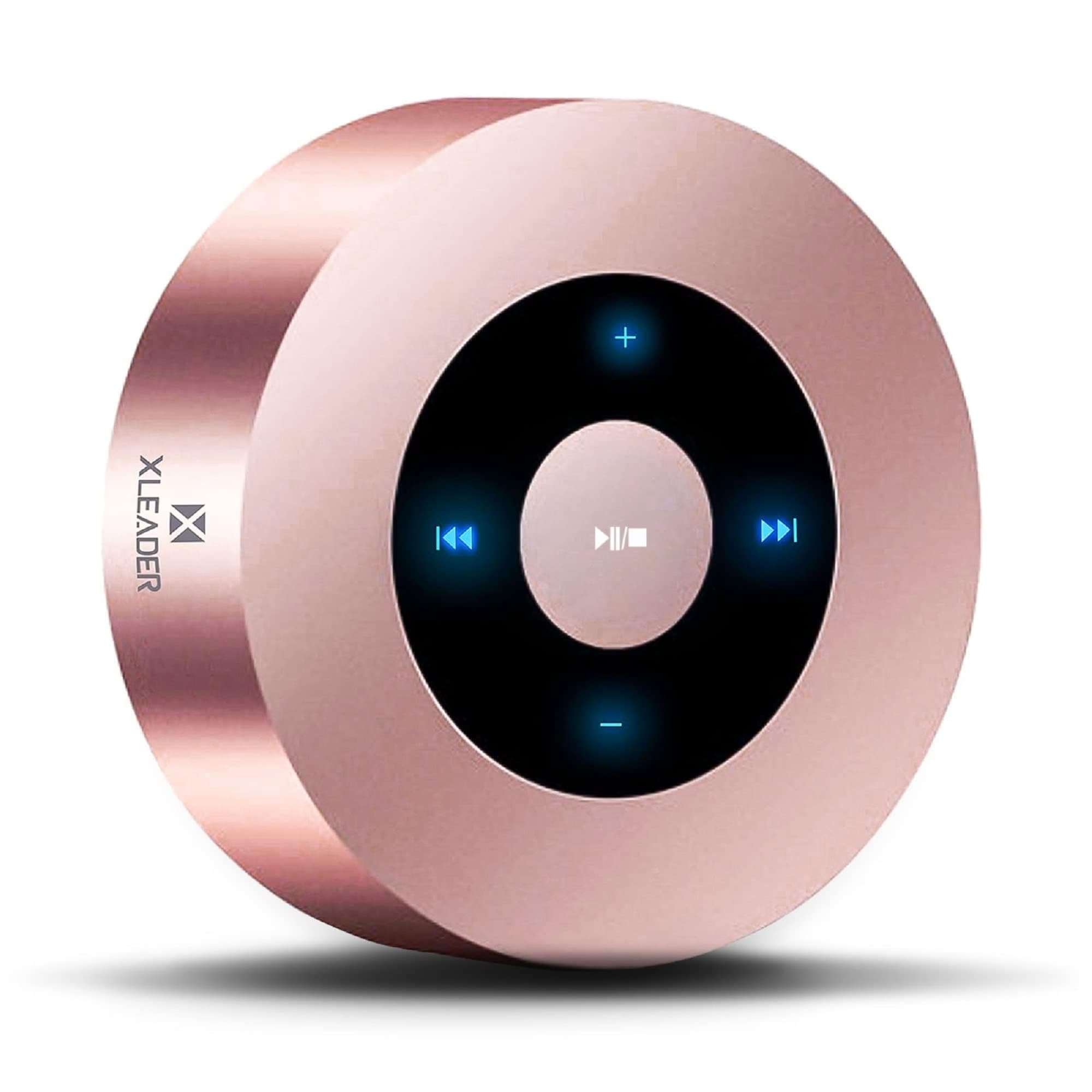 [LED Touch Design] Bluetooth Speaker, XLeader Portable Speaker with HD Sound / 12-Hour Playtime / Bluetooth 4.1 / Micro SD Support, for iphone/ipad/Tablet/Laptop/Echo dot (Rose gold)
