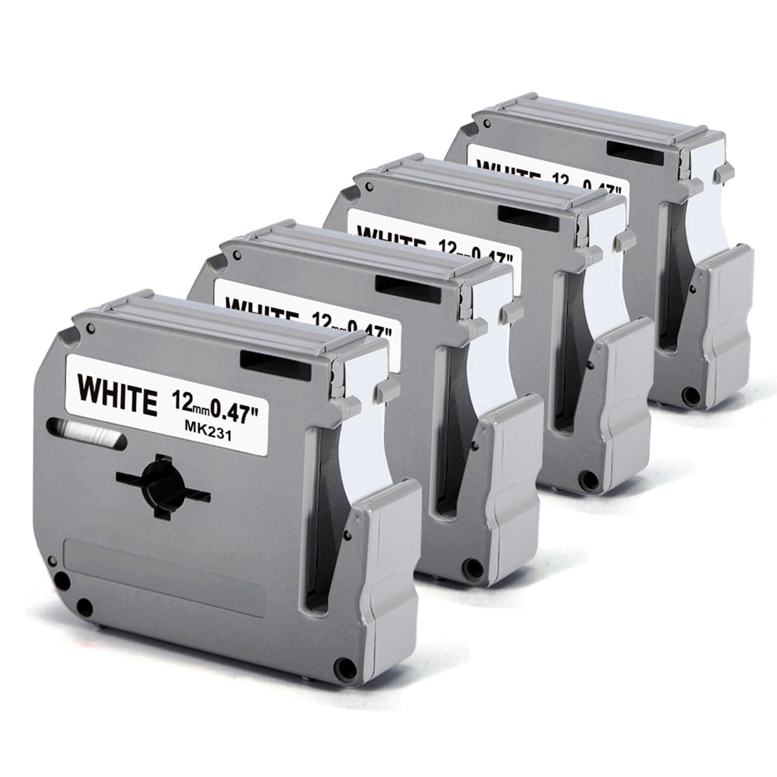 Labelife Compatible Label Tape Replacement for Brother P-Touch M Tape MK231 M231 M-K231 M-231 M-K231S 12mm 0.47 for Brother PTouch PT-M95 PT-70 PT-65 PT-45 PT-80 PT-90 More, 4 Pack Black on White