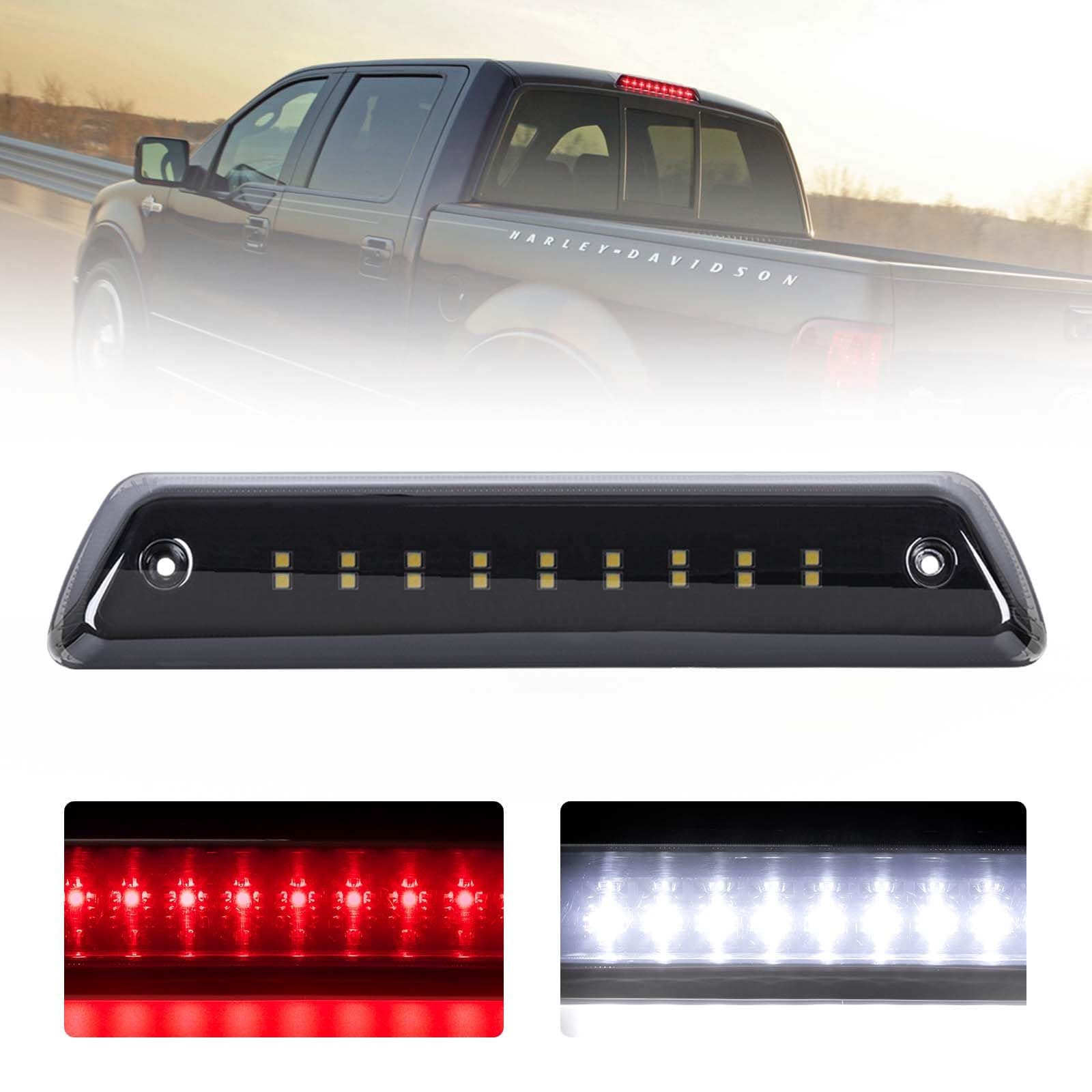 FIERYRED Third Brake Light/Reverse Light Smoked Compatible with 2009-2014 Ford F150 Light,Rear Cab Light,3rd lights Power Saving IP67 Waterproof
