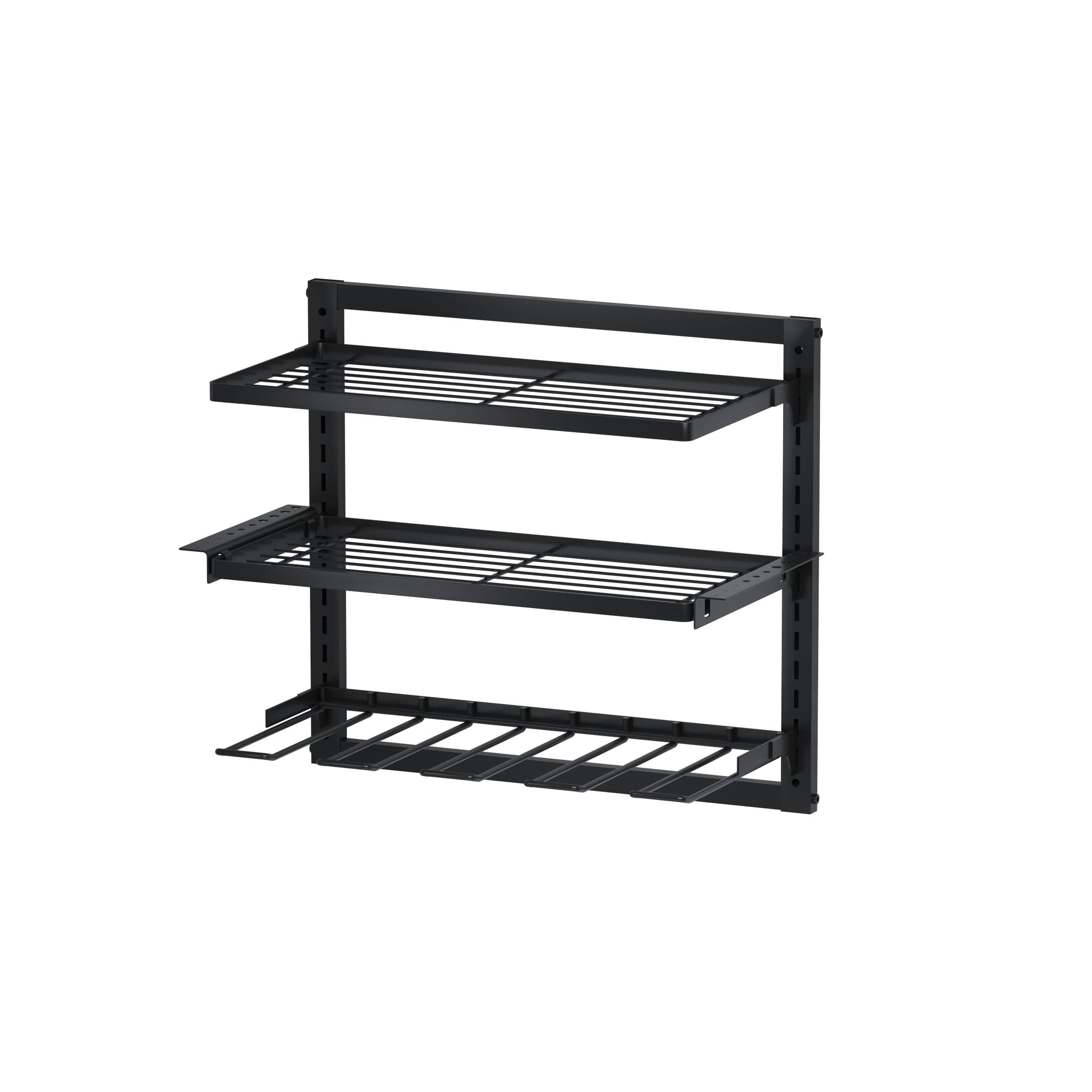 JEFEE Heavy-Duty Wall Tool Organizer Power Tool Organizer Garage Tool Storage Rack Utility Racks Wall Rack Black…