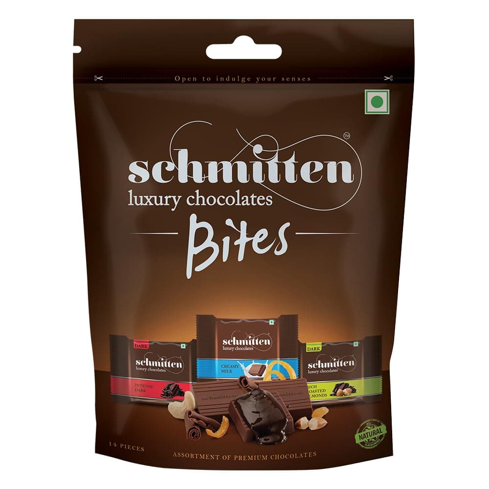 - Home Bites Assorted Dark and Milk Chocolates Minis - Pack of 1, 120g Pouch, Premium Selection