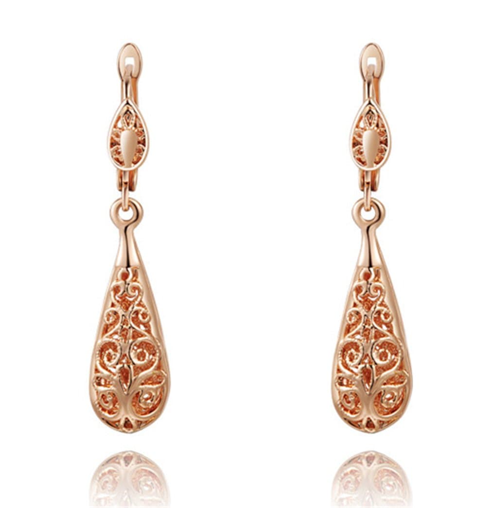 Rose Gold Hollow Out Drop Earrings