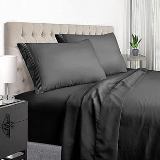 EaseHome Bed Sheets Set Twin Size 3 Piece 18 Inches Deep Pocket 100% Microfiber Sheet Super Soft Comforterble Hypoallergenic Breathable Resistant Fade Cool Warm - Black Twin