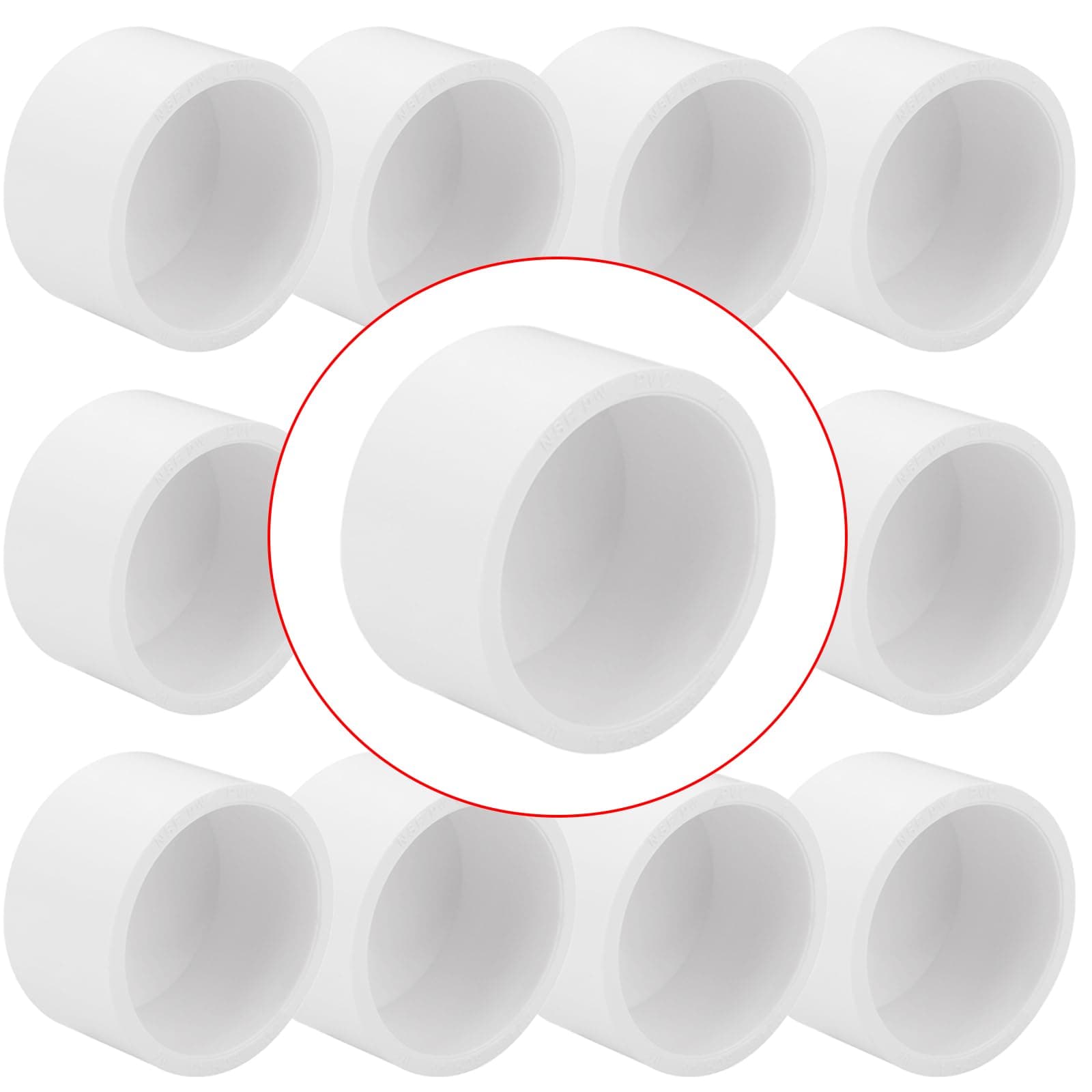 10 Pack 1-1/4"PVC Pipe End Cap Fitting Schedule 40 Furniture Grade 1-1/4" PVC Pipe Plug Adapter for Build Furniture DIY Garden Shelf, White