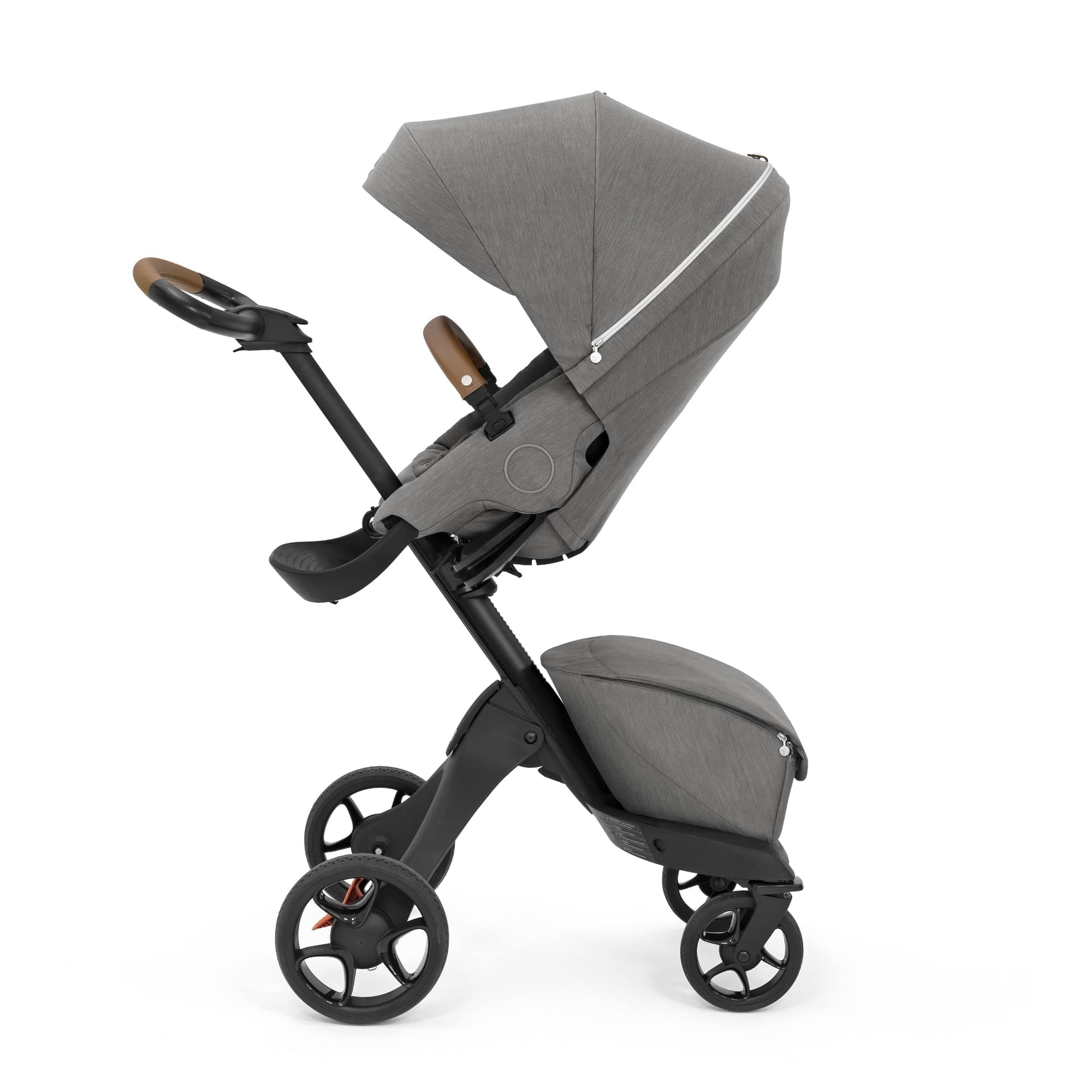 Stokke Xplory X, Modern Grey - Luxury Pushchair - Adjustable for Both Baby & Parents’ Comfort - Padding, Harness & Reflective Zip for Added Safety - Folds in One Step