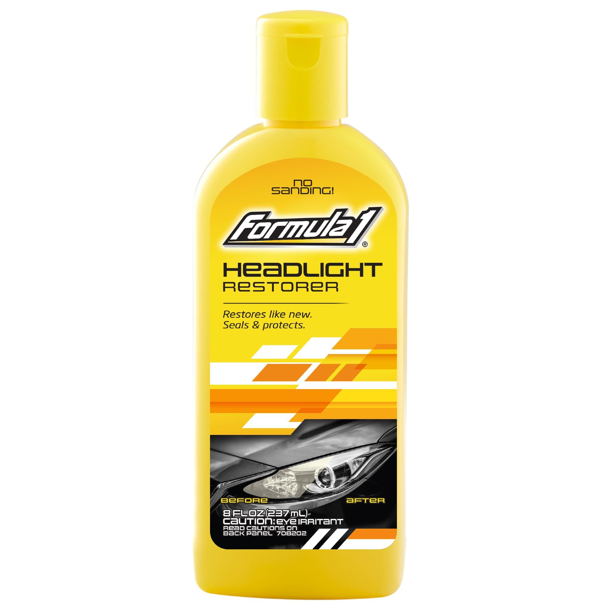 Headlight Restorer-Car Detailing Solution - 8 Fl oz Restores Cloudy and Yellowed Headlights & Improves Night Driving Visibility-One-Step Easy Application Glass Headlight Cleaner for Vehicles