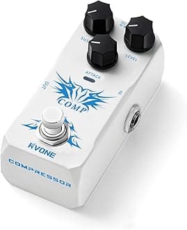 Analog Compressor Pedal Guitar/Bass, Studio-Grade Guitar Pedal Compressor, Guitar Effects Pedal for Electric Guitar Bass, True Bypass & Aluminum Case