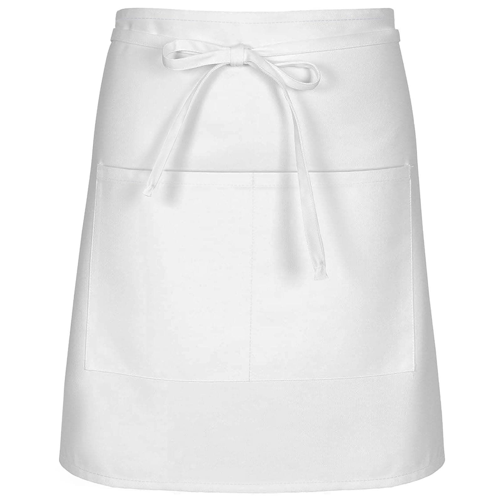 White Half Bistro Apron, 19"L By 27"W