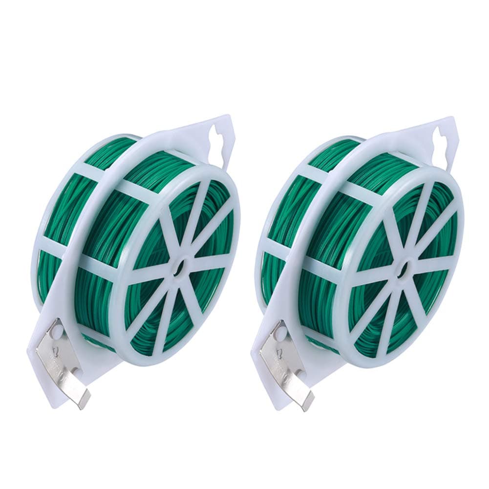 2 Pack 328 Feet (Total 200 m) Twist Tie Multi-Function Garden Plant Wire Ties with Cutter/Cable Tie/Zip Tie/Coated Wire for Gardening, Home, Office