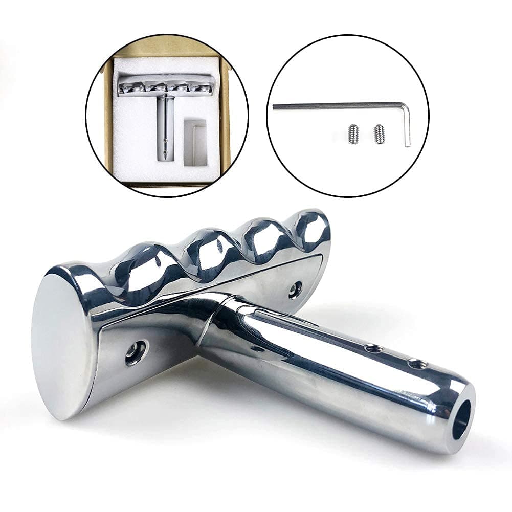BESTAOO T-Handle Gear Shift Knob Handle for Jeep Wrangler JK 2012-2017 and Jeep Dodge Charger Challenger Compass etc, Heavy Metal Zinc Alloy(Silver)