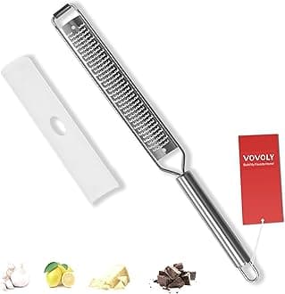 Lemon Zester, Cheese Grater, Parmesan Cheese, Ginger, Garlic, Nutmeg, Chocolate, Citrus, Lime Zester & Grater, Kitchen Tool with Razor-Sharp Stainless Steel Blade