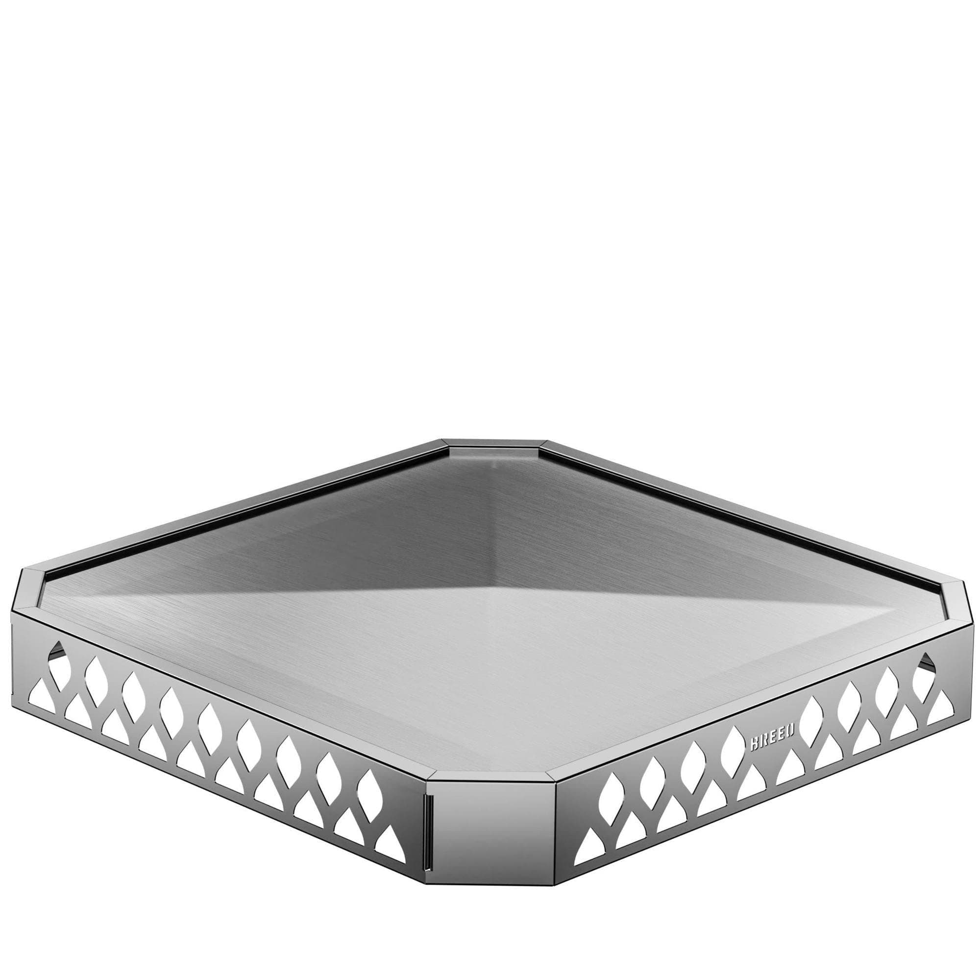 BreeoBase X24 (25.6 Inch) | Fire Pit Deck Protector | Stainless Steel | USA Made