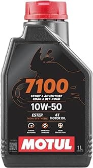 Motul 7100 4T 10W-50 Full Synthetic Motorcycle Oil, Ester Technology for KTM Husqvarna Triumph Aprilia Moto Guzzi, JASO MA2 Wet Clutch Compatible, API SP Certified, Road and Off-Road 1L