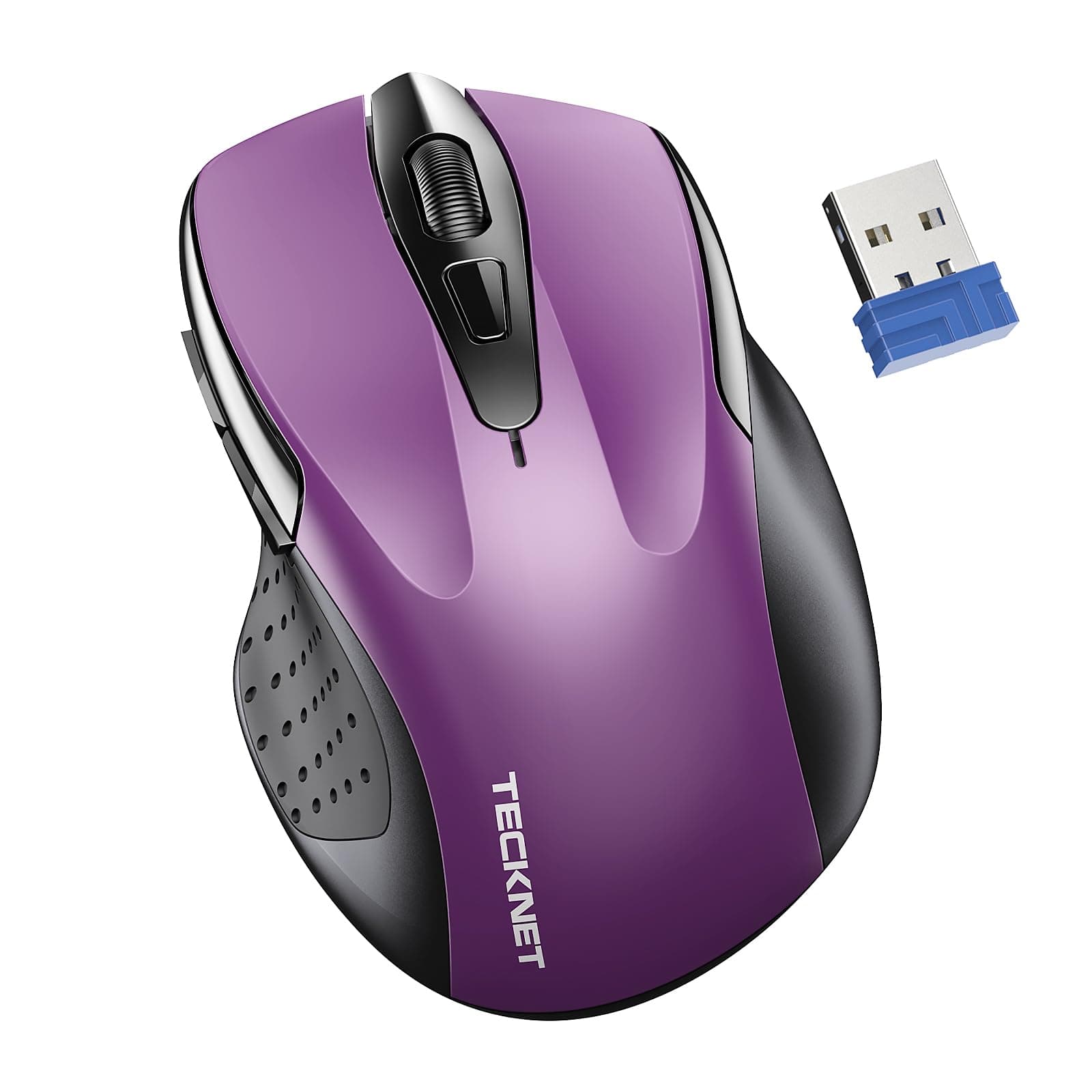 Wireless Mouse for Laptop, Silent Mouse Quiet Click, Computer Mice Wireless, 6 Adjustable 4000 DPI Computer Mice - Purple