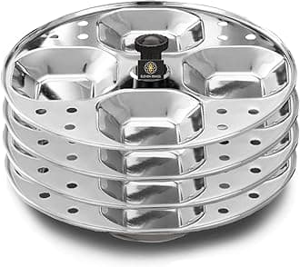 4 Plates Stainless Steel Square Idli Stand/Idli Maker Makes 16 Square Idlis at Once. (4 Plate Square Idli)