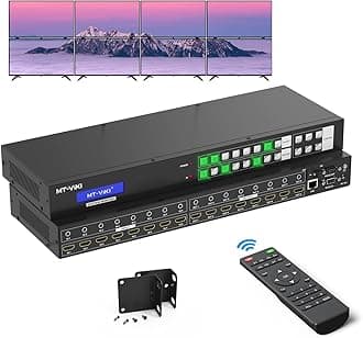 MT-VIKI 8x8 4K Seamless HDMI Matrix Video Wall 2x4 w/WEB GUI+Audio Out, Customised HDMI TV Wall Controller, Rack Mount Matrix Switcher Splitter Support RS232, APP, IR Remote, WEB