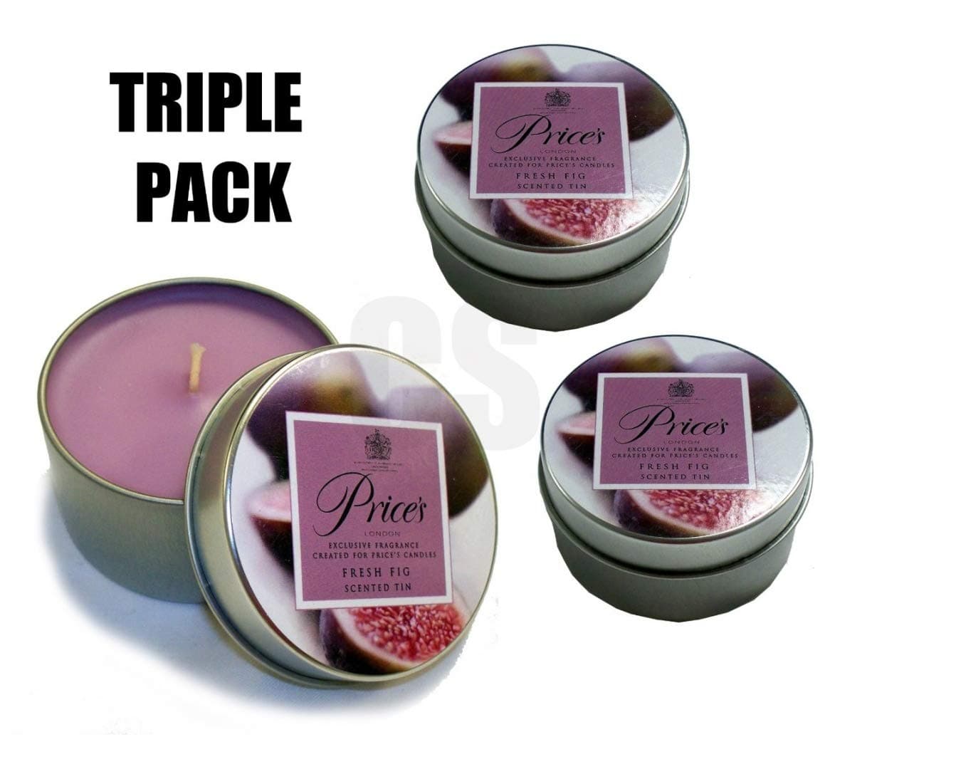 FRESH FIG SCENTED AROMATHERAPY CANDLES IN TIN - TRIPLE PACK