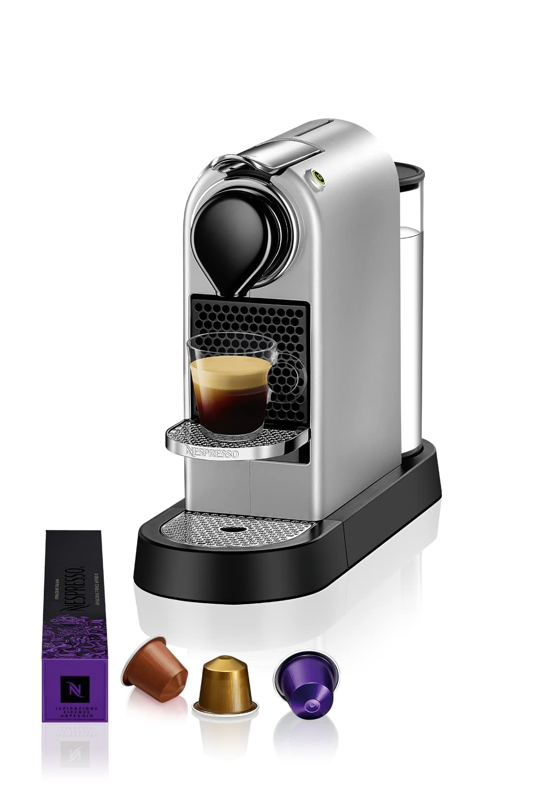 CitiZ Coffee Machine by Nespresso - Elegant Silver Design, Compact Automatic Brewing, UAE Version