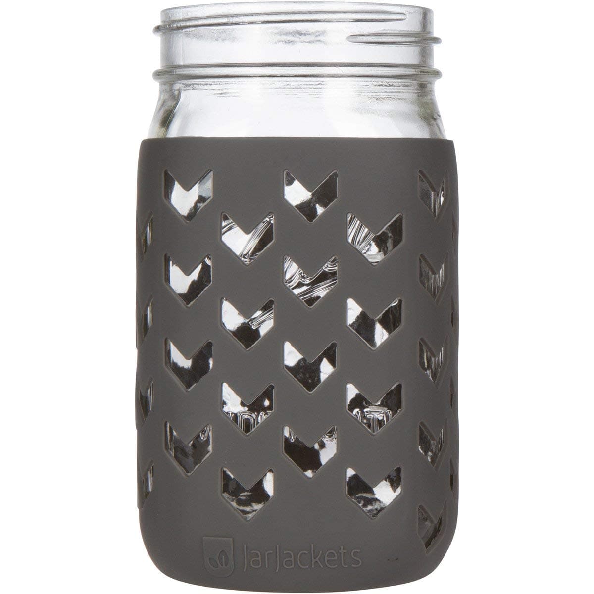 JarJackets Silicone Mason Jar Sleeve - Fits 32oz (1 quart) REGULAR or WIDE-Mouth Jars … (1, Charcoal)