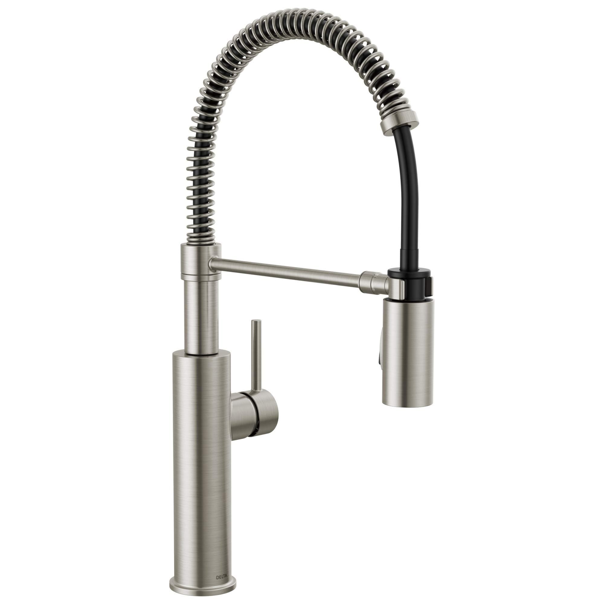 Delta Antoni Pro Style Commercial Kitchen Faucet with Pull Down Sprayer, Brushed Nickel Single Hole Kitchen Sink Faucet, Single Handle, Spotshield Stainless 18803-SP-DST
