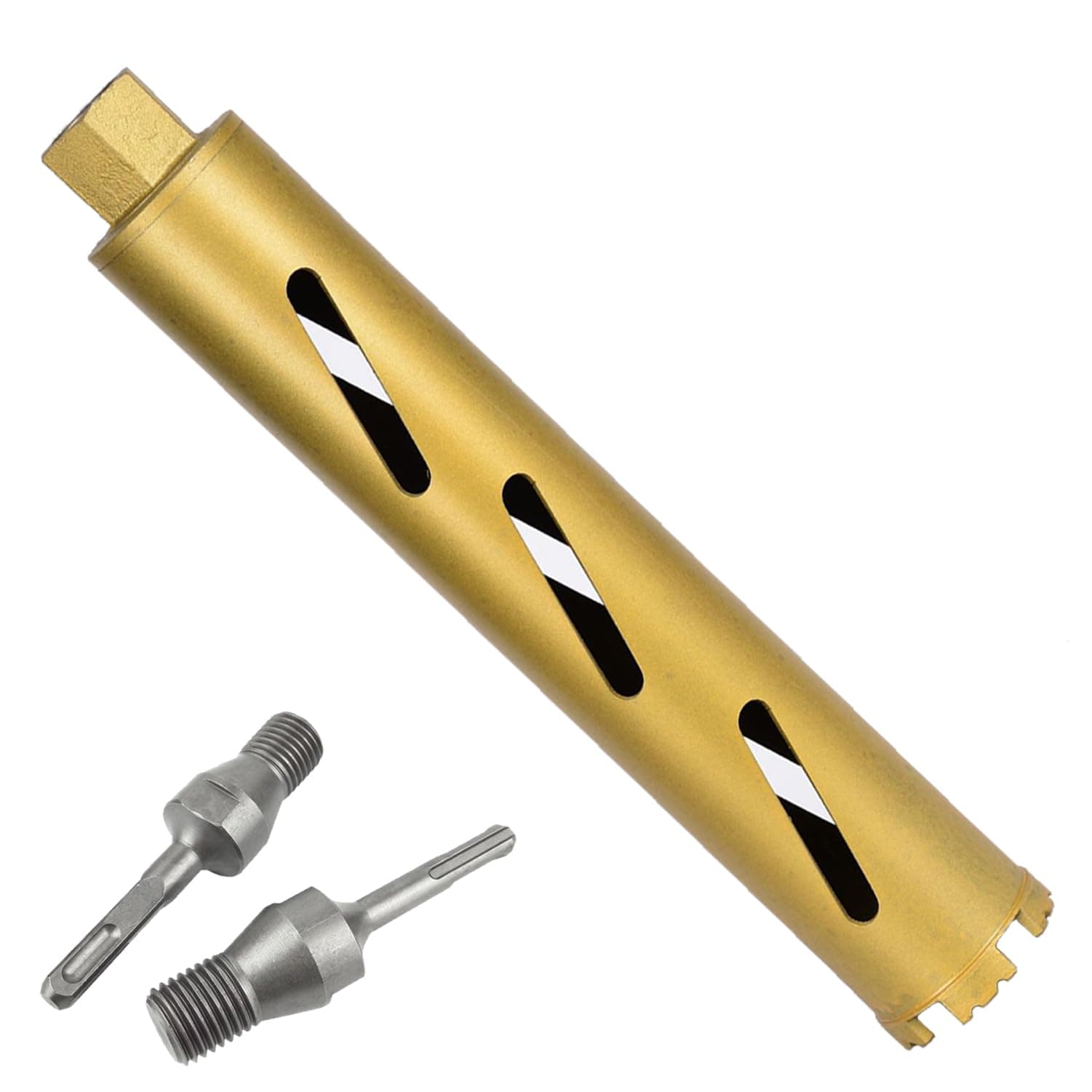 2" Dry Core Drill Bits for Cured Concrete with Rebar Brick Block Masonry etc 13in/330mm Drilling Depth,10mm Diamond Segment Height,2 Adapters