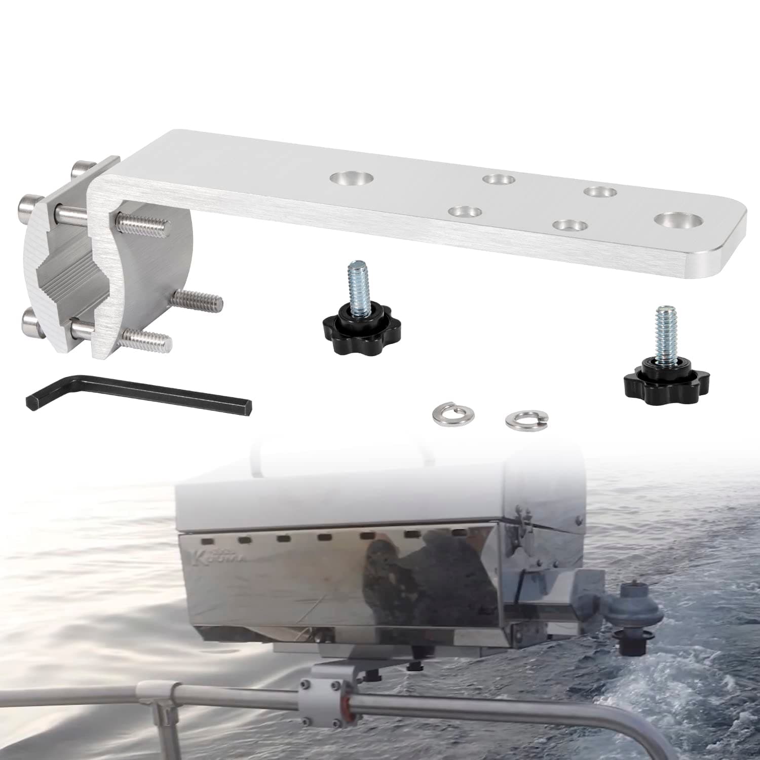 58182 Stow N' Go Grill Rail Mount Bracket, Compatible with Any Kuma Grill and RV Boat Camping Inside/Outboard 7/8" to 1-1/4" Round or 1-1/4" Square Horizontal Railings