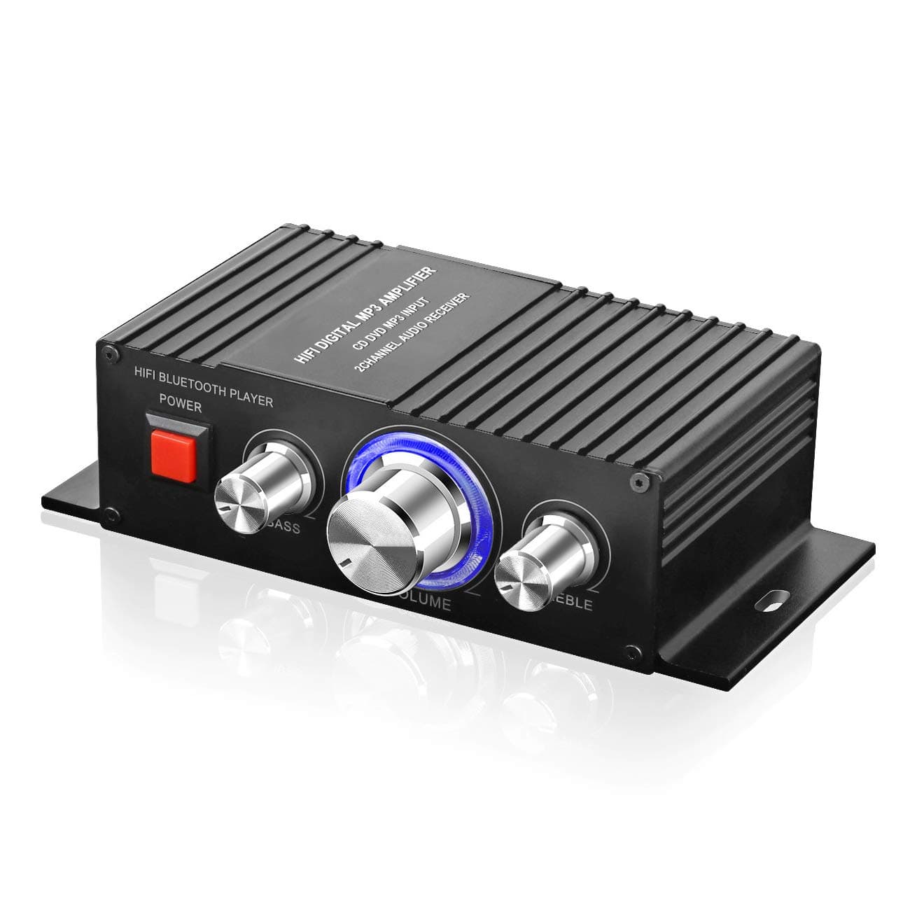 Bluetooth Mini Audio Audio Amplifier - 100W Dual Channel Wireless Amplifier Receiver for Home Speakers - Power Adapter Not Included