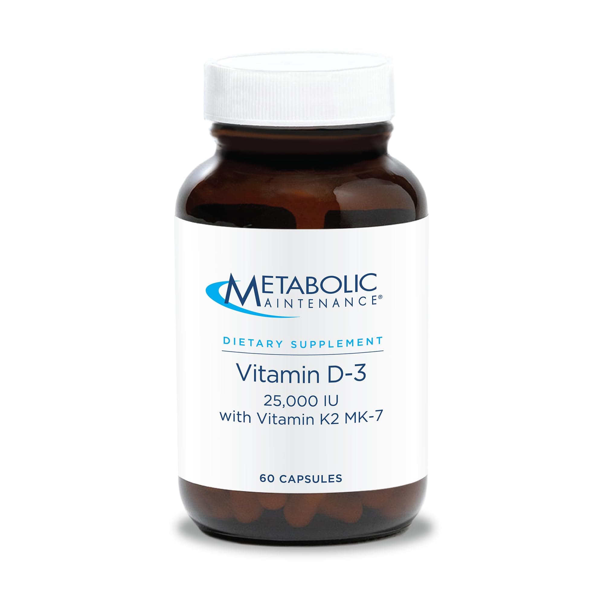 Metabolic Maintenance - Vitamin D-3-25,000 IU + K2, High Potency + Easier Absorption, 60 Capsules