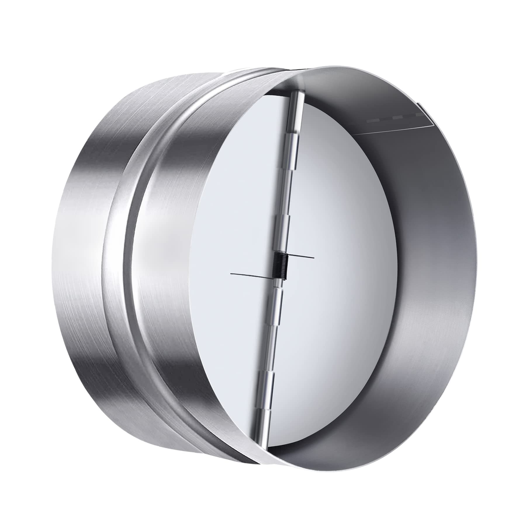 6 Inch Backdraft Damper Back Draft Vent Duct Shutter Blocker, Backflow Ducting Insert One-Way Airflow Preventer with Inline Springs Loaded Folding Blades, HVAC Extractor Range Fan Hood Deflector