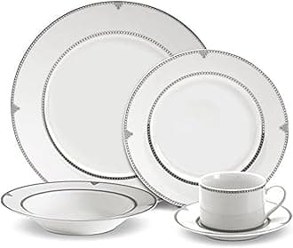 Regent Bead 40-Piece Porcelain Dinnerware Set, Service for 8