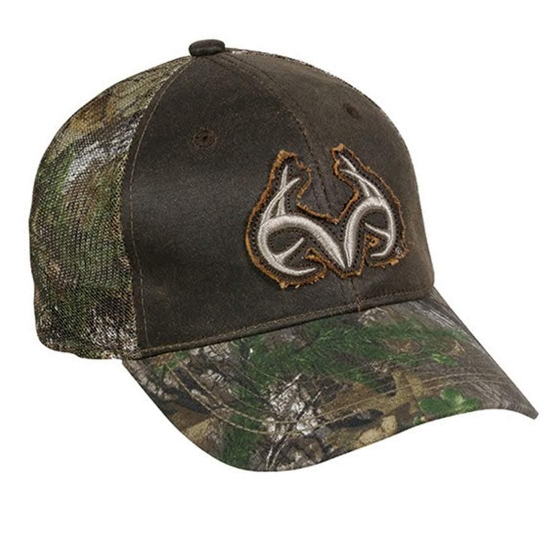 ocg Realtree Antlers Distressed Patch Camo Waxed Front Mesh Back Hunting Hat Cap